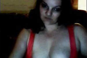 Ardent lengthy haired brunette hair pale webcam wench in red underware nude large bumpers