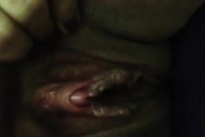 Huge wet crack with large widen lips and obese clitoris