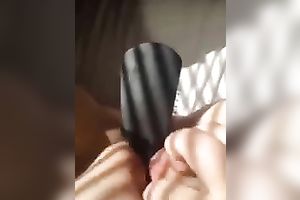When I do not have fake penis in my bag I push my snatch with a hair brush