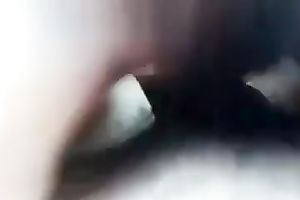 Kinky slutwife takes unshaved 10-Pounder in her shaggy snatch for a ride in the car