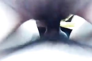 Kinky slutwife takes unshaved 10-Pounder in her shaggy snatch for a ride in the car