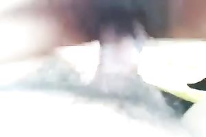 Kinky slutwife takes unshaved 10-Pounder in her shaggy snatch for a ride in the car