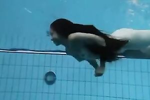 Breath-taking solo with my nice-looking GF stripping in a pool