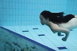 Breath-taking solo with my nice-looking GF stripping in a pool