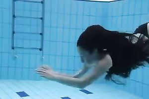 Breath-taking solo with my nice-looking GF stripping in a pool