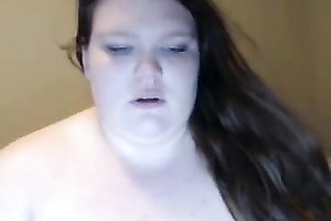 SSBBW pale skin strumpet on livecam uses an heavy marital-device