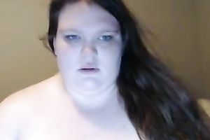 SSBBW pale skin strumpet on livecam uses an heavy marital-device