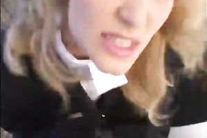 Blonde hussy wearing gloves favours a stud with a worthy tugjob