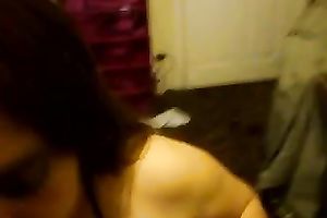 My ardent dark brown sweety sucks my BBC and swallows cum