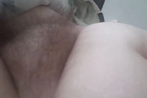 Closeup view of my chunky big beautiful woman bitch's furry fur pie in bedroom