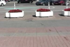 Lady in red is such a barefaced freak in public daytime