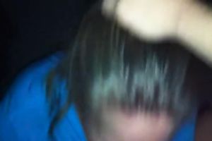 Slutty white wench sucking my cock in dilettante movie scene