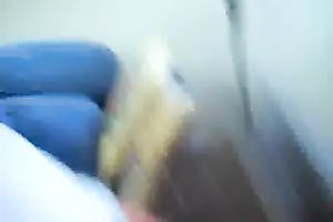 My GF fingers her smooth snatch after getting a facial spunk flow