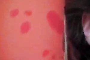 My GF fingers her smooth snatch after getting a facial spunk flow