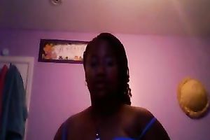 Amateur black skinned black cock slut flashed her large boobies and arse in belts