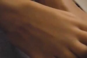 Leggy tanned mother I'd like to fuck in dark costume surprised my buddy with a valuable footjob