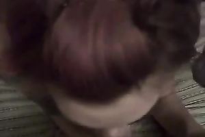 Pretty dyed haired perverted gal gives me a indeed amazing blow job