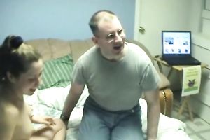 Slutty brunette hair nerd with thin gazoo want to acquires powerful schlong