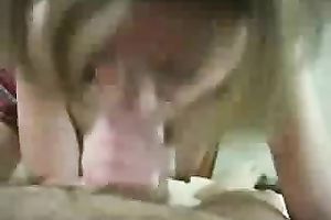 Deepthroating frenzy of my playful golden-haired girlfriend in bedroom