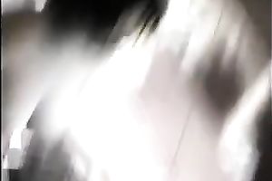 Amateur buxom Japanese nympho flashed her large meatballs during the time that washing