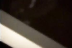 Amateur buxom Japanese nympho flashed her large meatballs during the time that washing