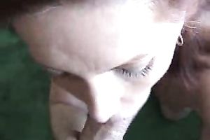 Charming redhead mother I'd like to fuck wench gives me a head and takes facial