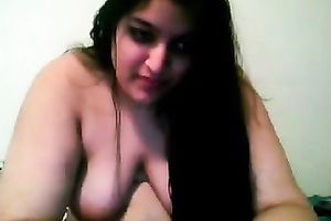 Chubby Indian dark brown playgirl shows off her vagina and her mounds