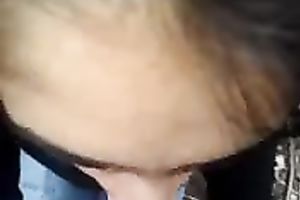 Hot dark haired Romanian coed gives me fellatio over the garage