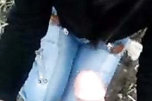 Hot dark haired Romanian coed gives me fellatio over the garage