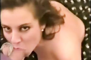 Beautiful brunette hair with good big mounds desires to engulf schlong