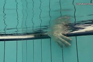 Long legged white black cock sluts in evening suit dips in the water