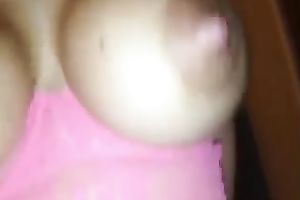 Amazing large wobblers leaking with fascinating milk in front of web camera