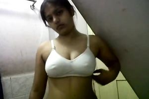 Busty perverted dilettante gorgeous Indian brunette hair undresses and flashes her cunt