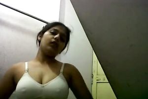 Busty perverted dilettante gorgeous Indian brunette hair undresses and flashes her cunt