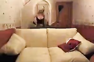 Nasty golden-haired angel in sexy dark underware chatting with me on cam