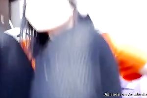 Freaky and cute brunette hair white girl masturbates on web camera