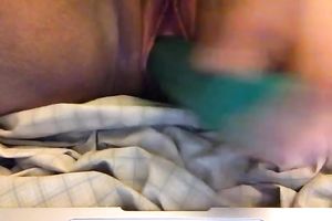 My hot girl pushing juicy snatch with large sex toy in non-professional episode