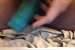 My hot girl pushing juicy snatch with large sex toy in non-professional episode