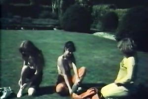 Filthy vintage white milf having indecent three-some in the kitchen