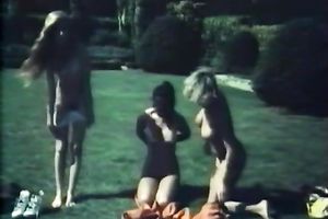 Filthy vintage white milf having indecent three-some in the kitchen