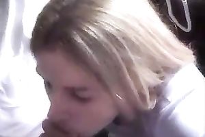 Lovely blond slutty wife engulfing me off in arousing non-professional video