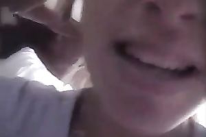 Lovely blond slutty wife engulfing me off in arousing non-professional video