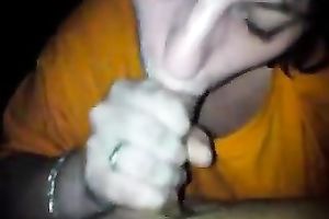 Green eyed white wife rubs and blows my huge dong