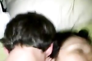 Lewd dark brown with pale cute face got so busy with deepthroating my buddy