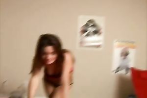 Hot and devilish dilettante dark brown legal age teenager pleases her chap