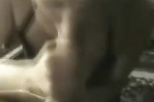 Awesome blond beauty jerking off my 10-Pounder and engulfing it with excitement