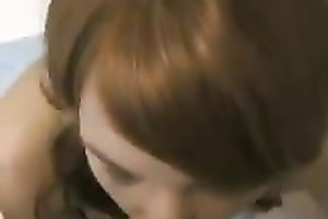 Redhead college whore receives facialized after sucking my prick