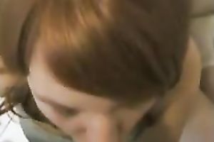 Redhead college whore receives facialized after sucking my prick
