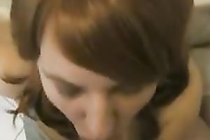 Redhead college whore receives facialized after sucking my prick