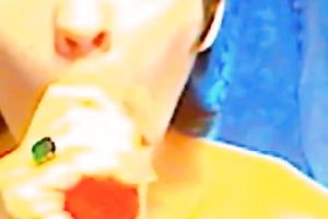 Short haired skanky brunette hair web camera honey playing with a vibrator